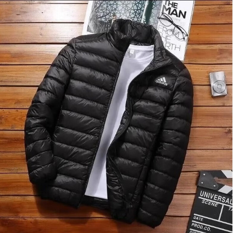 阿迪达斯羽绒服男冬新款立领排骨鸭绒运动户外轻薄内胆外套JN4342