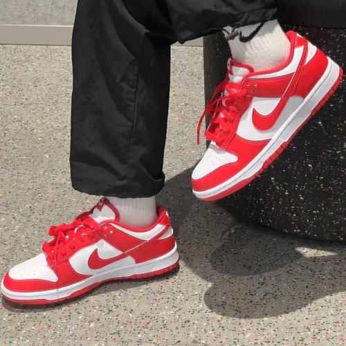 Nike/耐克Dunk Low 舒适百搭 防滑透气低帮板鞋白蓝色FB9109-105