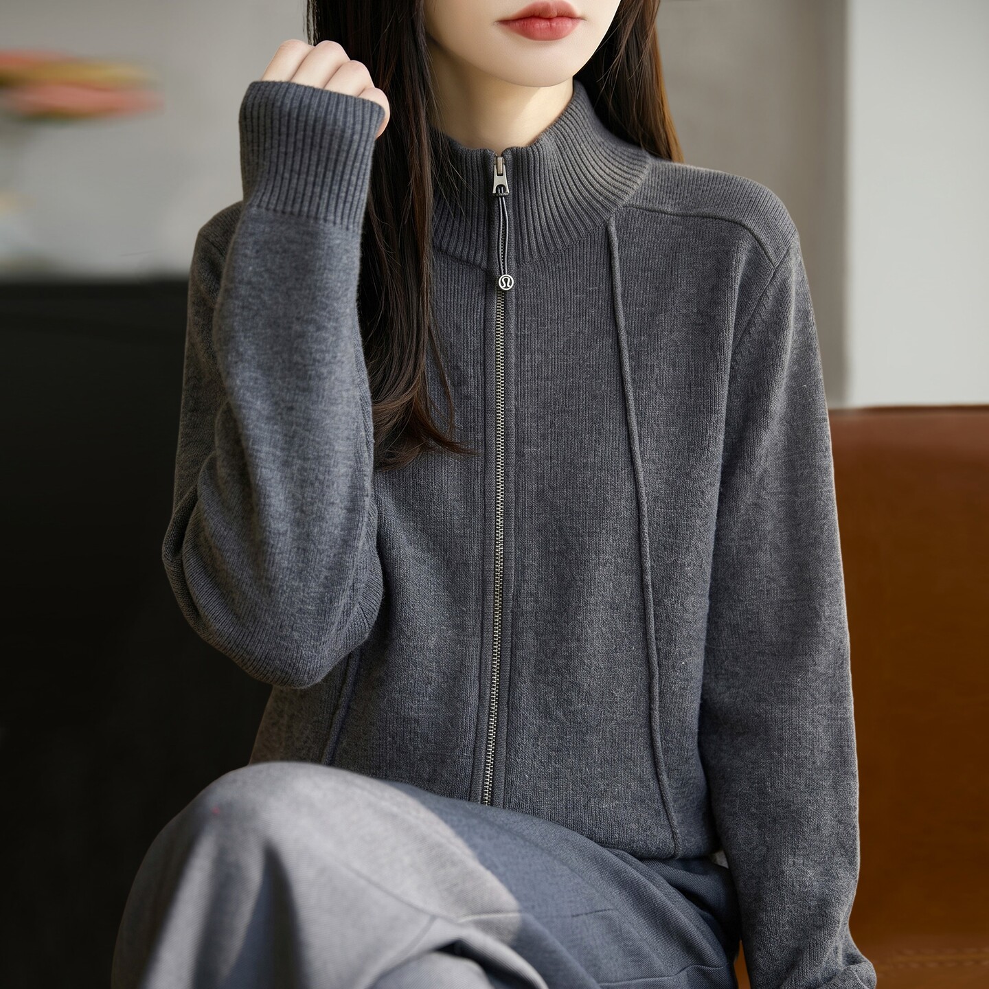 2026新款纯色秋季大码针织开衫外套女洋气中老年女装上衣秋冬毛衣