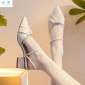 女款 33大码 2026新款 外穿配裙子高跟鞋 百搭凉鞋 小码 夏季 粗跟单鞋 女