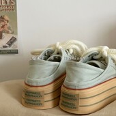 小众设计休闲板鞋 2024新款 女厚底百搭一脚蹬女鞋 ins潮懒人帆布鞋