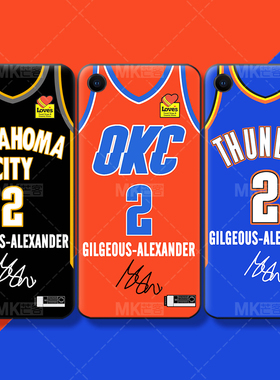 芒客 Oklahoma City Thunder雷霆队文创周边2号sga亚历山大手机壳杰伦 威廉姆斯硅胶软壳小羊皮质保护壳ip16p