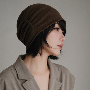 Lion～闲逛 自留美丽诺羊毛针织堆堆帽冷帽套头帽松弛感男女秋冬