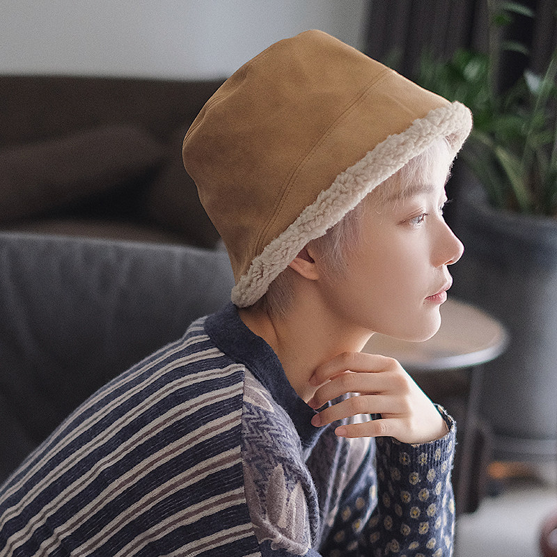Lion~秋冬日本设计羊羔毛麂皮绒渔夫帽盆帽休闲保暖牛油果绿,服饰配件/皮带/帽子/围巾,帽子,淘宝优惠券,粉丝福利购,淘宝优惠卷