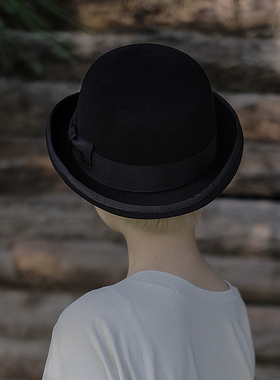 Lion～摩登时代 英式经典bowler hat chao细美丽诺羊毛呢礼帽男女