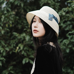 Lion~美丽的日子 手工经典法式礼帽赫本伞帽内扣宽檐防晒草帽