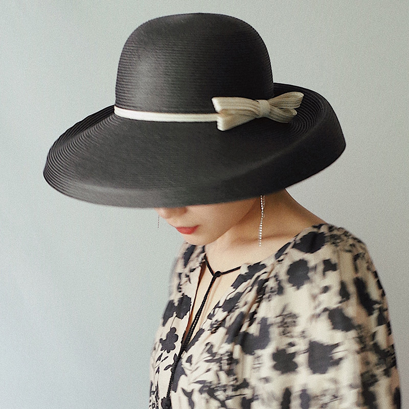 Lion~美术馆 优雅复古蝴蝶结台湾pp编织大檐卷边草帽遮阳帽春夏女,服饰配件/皮带/帽子/围巾,帽子,淘宝优惠券,粉丝福利购,淘宝优惠卷