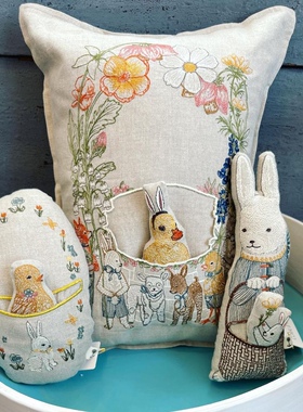 Ciciglobuy小众设计师手工布艺亚麻布刺绣立体玩偶摆件装饰品玩具