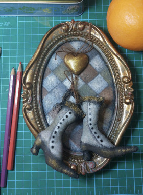 Ciciglobuy海外小众设计师手工手绘亚麻布材质创意复古装饰挂画