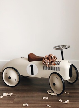 法国进口Vilac怀旧北欧ins儿童金属复古学步车滑行车铁皮车送礼