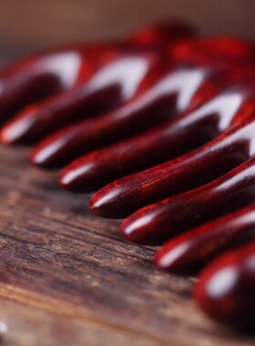 紫檀木梳八方来财天然经络按摩梳