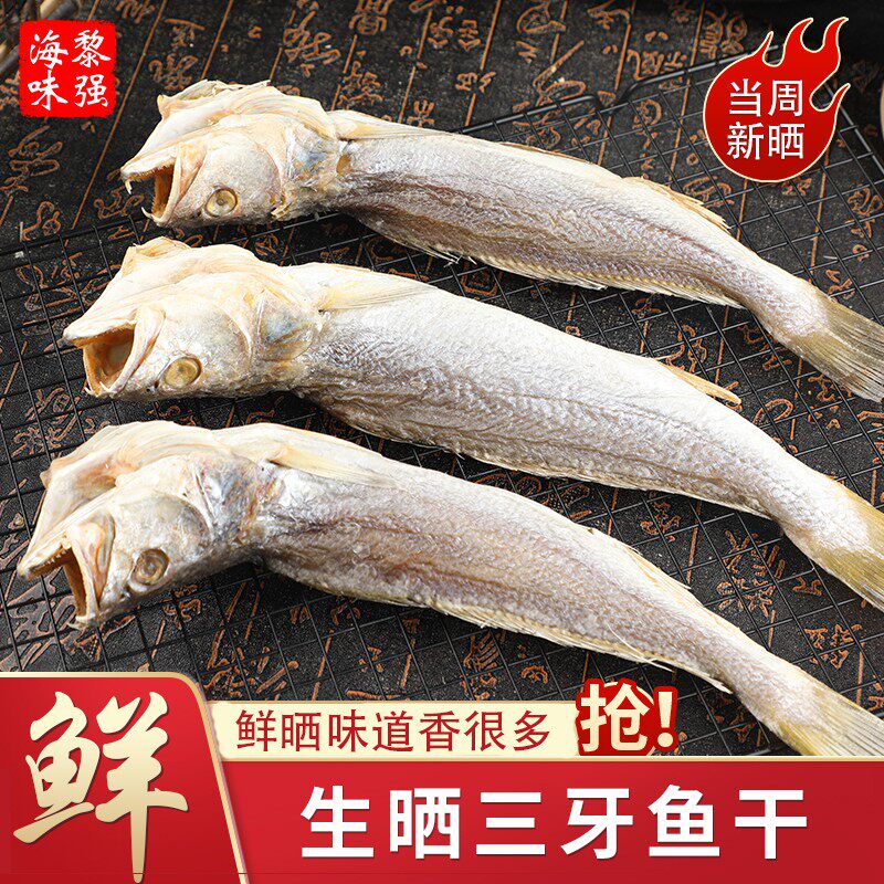 鲜晒三牙鱼干海味干货三齿鱼干咸水生鱼海鱼咸鱼干花滑鱼海鱼整条
