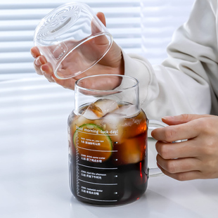 2023咖啡吸管杯办公室大容量杯子 玻璃杯家用耐高温泡茶水杯男新款