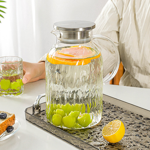 冷水壶耐高温大容量凉水杯茶壶家用柠檬饮料果汁壶开水玻璃凉水壶