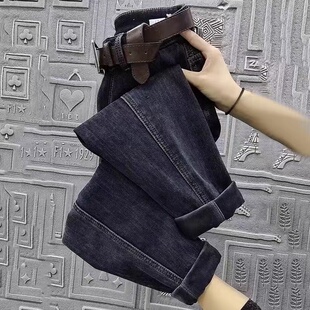 宽松梨型身材穿搭哈伦显瘦老爹裤 大尺码 2025年秋冬新款 牛仔裤 女装
