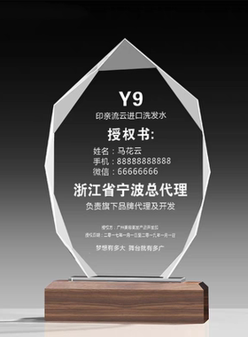高端水晶奖杯刻字创意定制定做
