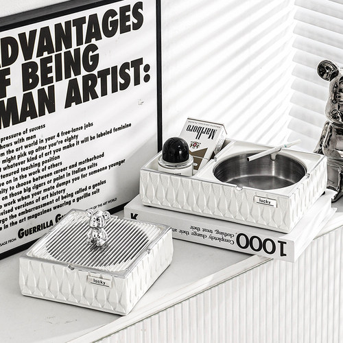 高颜值带盖烟灰缸家用客厅创意摆