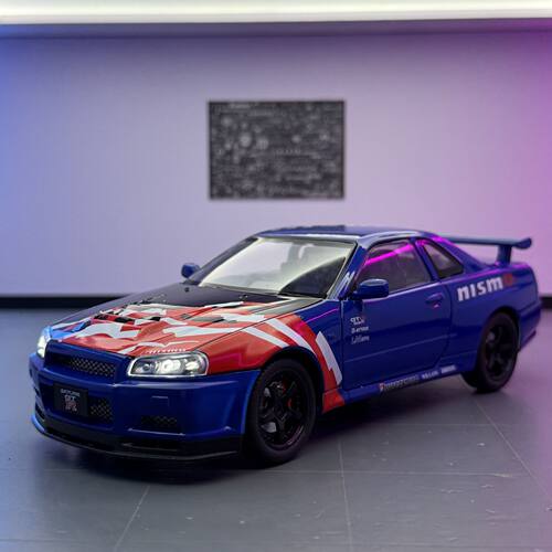 1比24改装版日产GTR34合金车模型