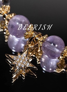 天然紫水晶学生上班族紫晶手串水