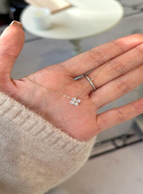 简约甜美四叶草吊坠项链女配饰轻