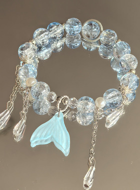 鱼尾人鱼琉璃手链女学生闺蜜气质