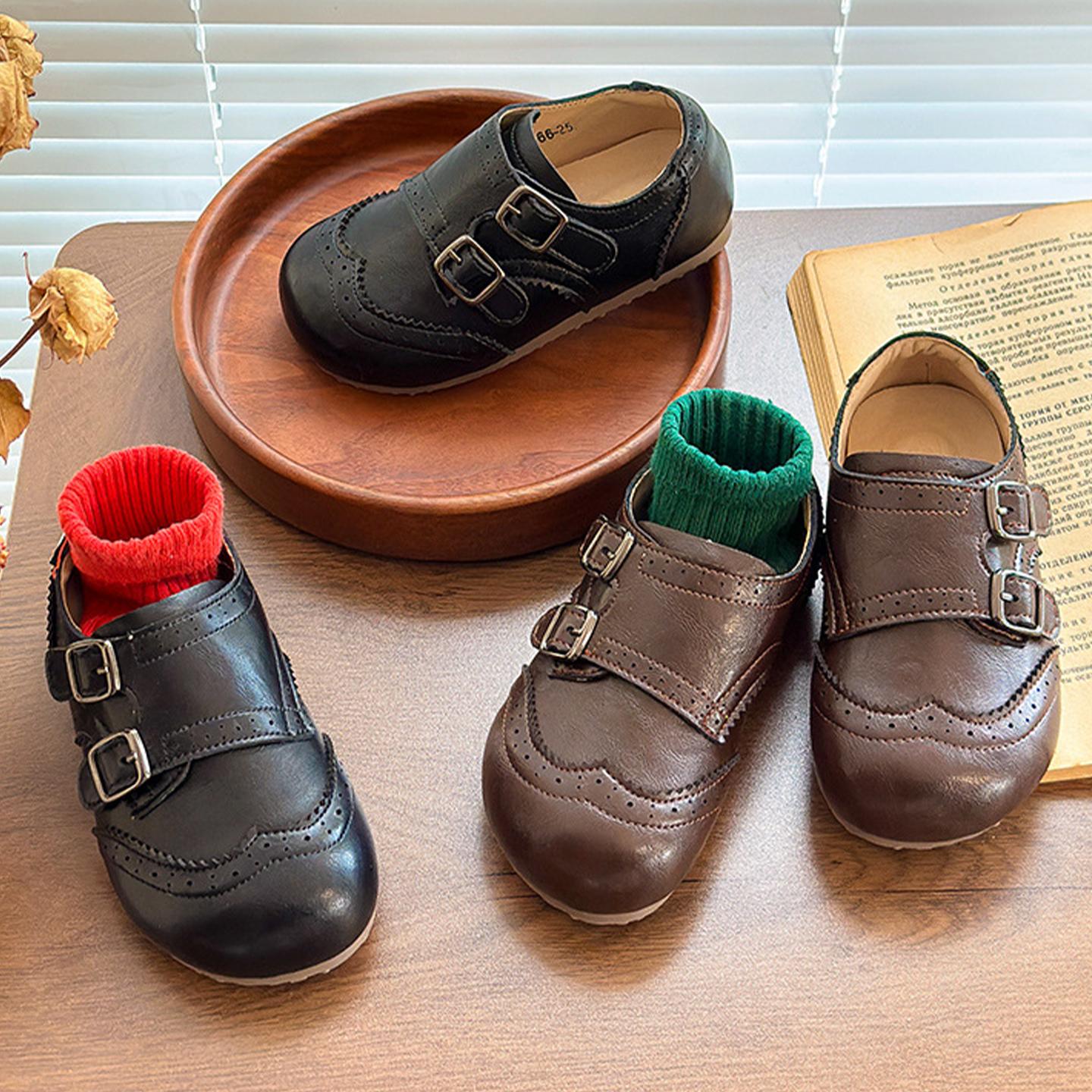 葵兮儿童皮鞋2025新款男童乐福鞋
