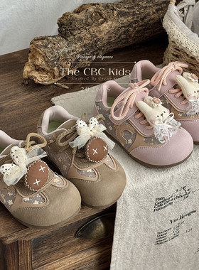 CBC 韩国童鞋法式宫廷甜美公主女童运动鞋2026春季儿童德训鞋宝宝
