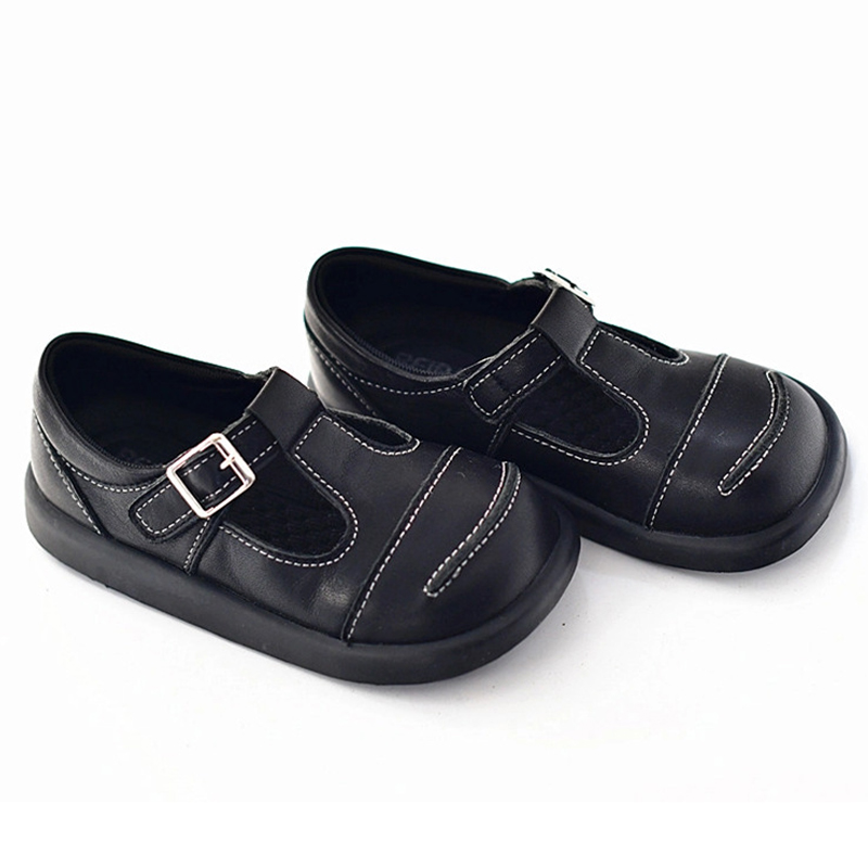 贝然真皮黑色女童开春小鞋2025