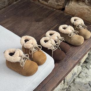 加绒保暖马丁靴宝宝二棉靴 复古儿童靴子女童短靴2025冬季 ASM 韩版