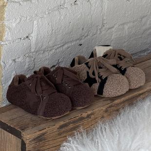 加绒保暖羊羔毛软底童鞋 女童2025冬外穿男童二棉鞋 儿童毛毛鞋 ASM