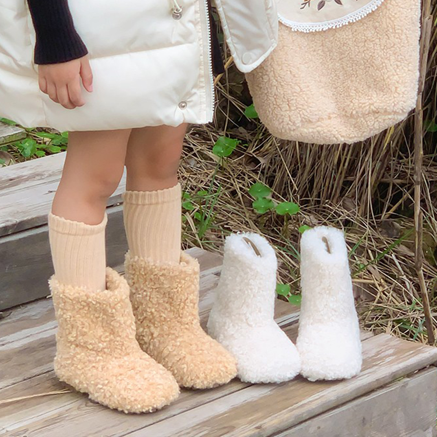 葵兮时髦洋气儿童毛毛女童雪地靴