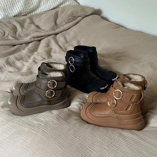 ASM 加绒加厚棉靴男女童短靴 丑萌大头防水东北儿童雪地靴2025冬季