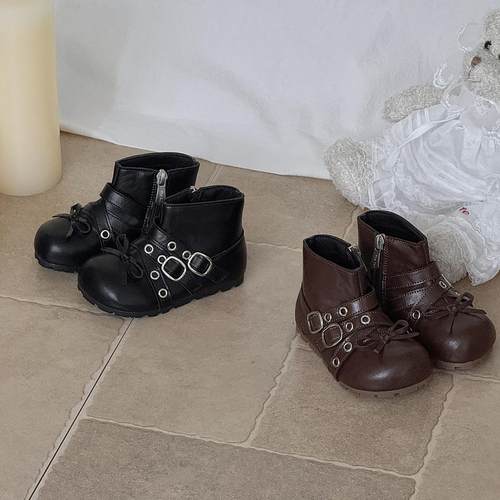 CBC蝴蝶结朋克风儿童马丁靴软底