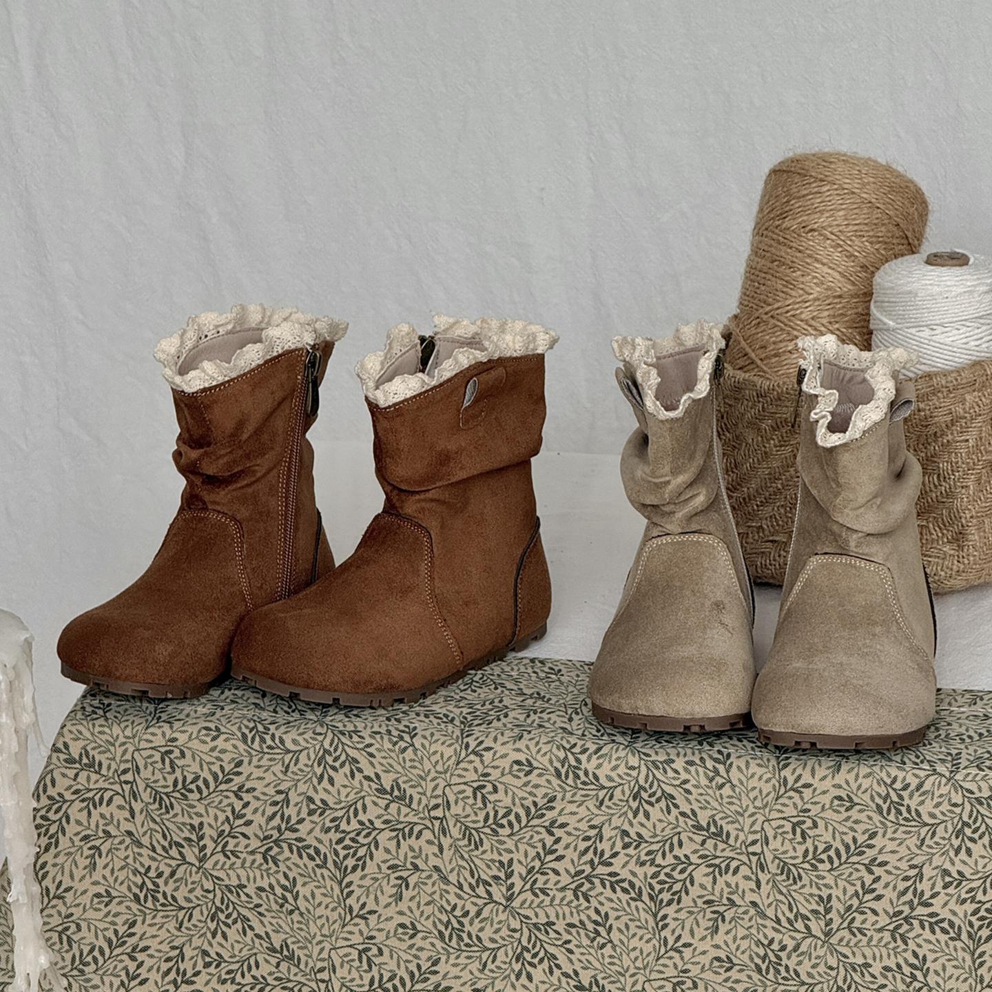 CBC儿童堆堆靴女童靴子冬加绒潮