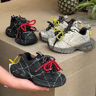 蜘蛛网儿童运动鞋 轻便跑步鞋 女童老爹鞋 炸街男童潮鞋 2025秋季 ASM
