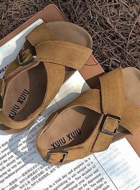 CBC 真皮2026新款宝宝透气款凉鞋男女童勃肯鞋夏季韩版儿童沙滩鞋