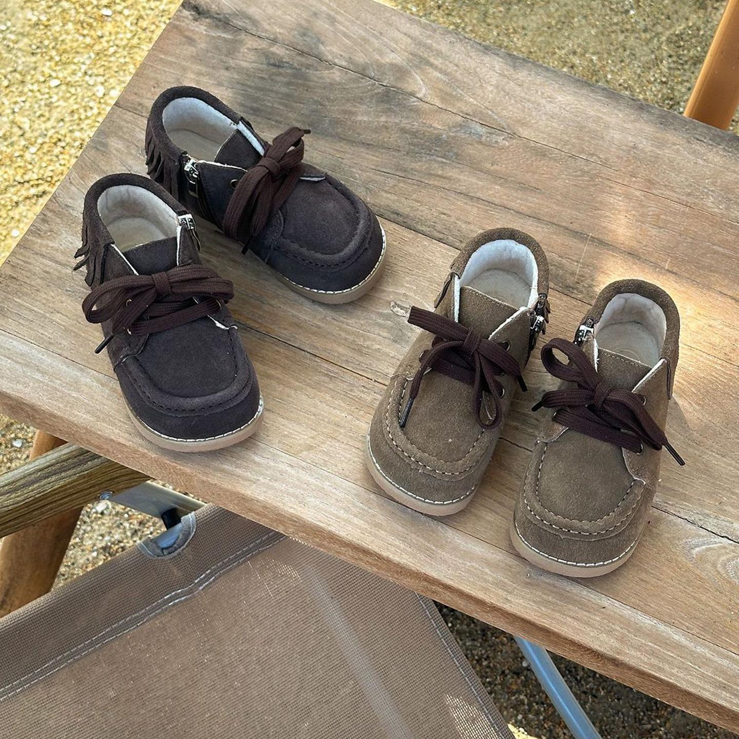 ASM真皮流苏韩版女童靴子冬加绒