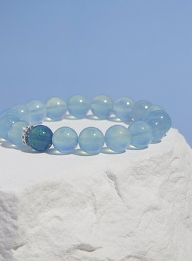 2026仿天然海蓝宝手链女款小众设计少女感仿蓝色水晶手串女送闺蜜