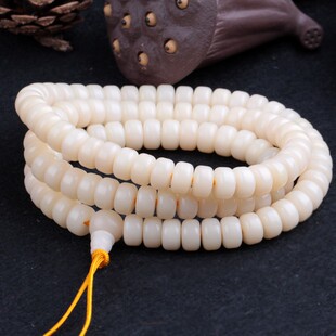 2026海南天然白菩提佛珠手链圆珠白玉菩提根男女情侣款菩提子念珠