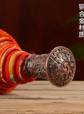 2026唐卡轴头铜合金西藏雕花装饰画装裱字画挂画卷轴挂件保护头