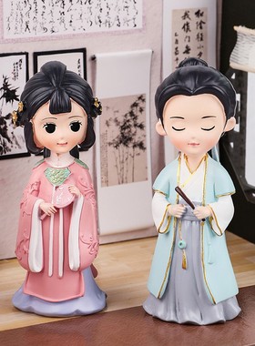 2026汉风锦绣创意古风汉服人物公仔盲盒家居桌面装饰节日礼物长安