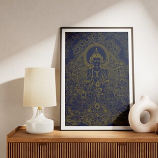 2026藏式唐卡西藏手绘地藏王菩萨画像手绘DIY涂色线稿可用矿物颜