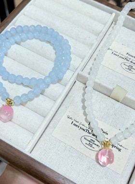 2026夏季女款小众设计高级感手链桃之夭夭蜜桃手串甜美风闺蜜饰品