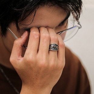 2026千叶日本进口雷鸟戒指复古小众做旧风格印第安图腾泰银开口对