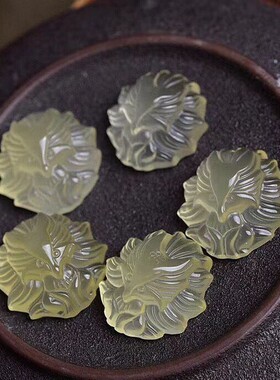 2026天然黄水晶圆形九尾狐项坠 卡通款式吊坠 晶体通透 颜色柔润