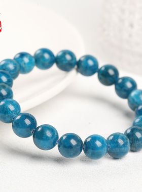 2026蓓蓓福水晶 天然蓝磷辉手链 蓝色锂辉石手串 蓝色水晶DIY散珠