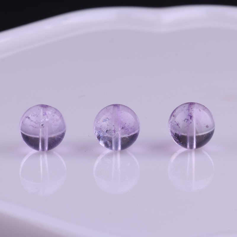 2025天然玻利维亚紫水晶散珠半成品 diy手工串珠编织圆珠手链项链
