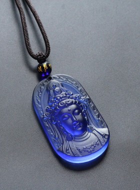 2026琉璃佛像佛牌观音男女毛衣链佩戴琉璃菩萨法会结缘观音大士吊