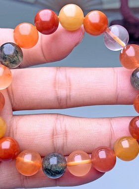 2026天然福禄寿手串 红绿黄福绿寿水晶手链福禄寿发晶 厂家直销