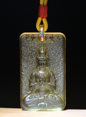 2026厂家直销古法琉璃佛牌挂件方牌菩提吊坠结缘品佛像观音项链法
